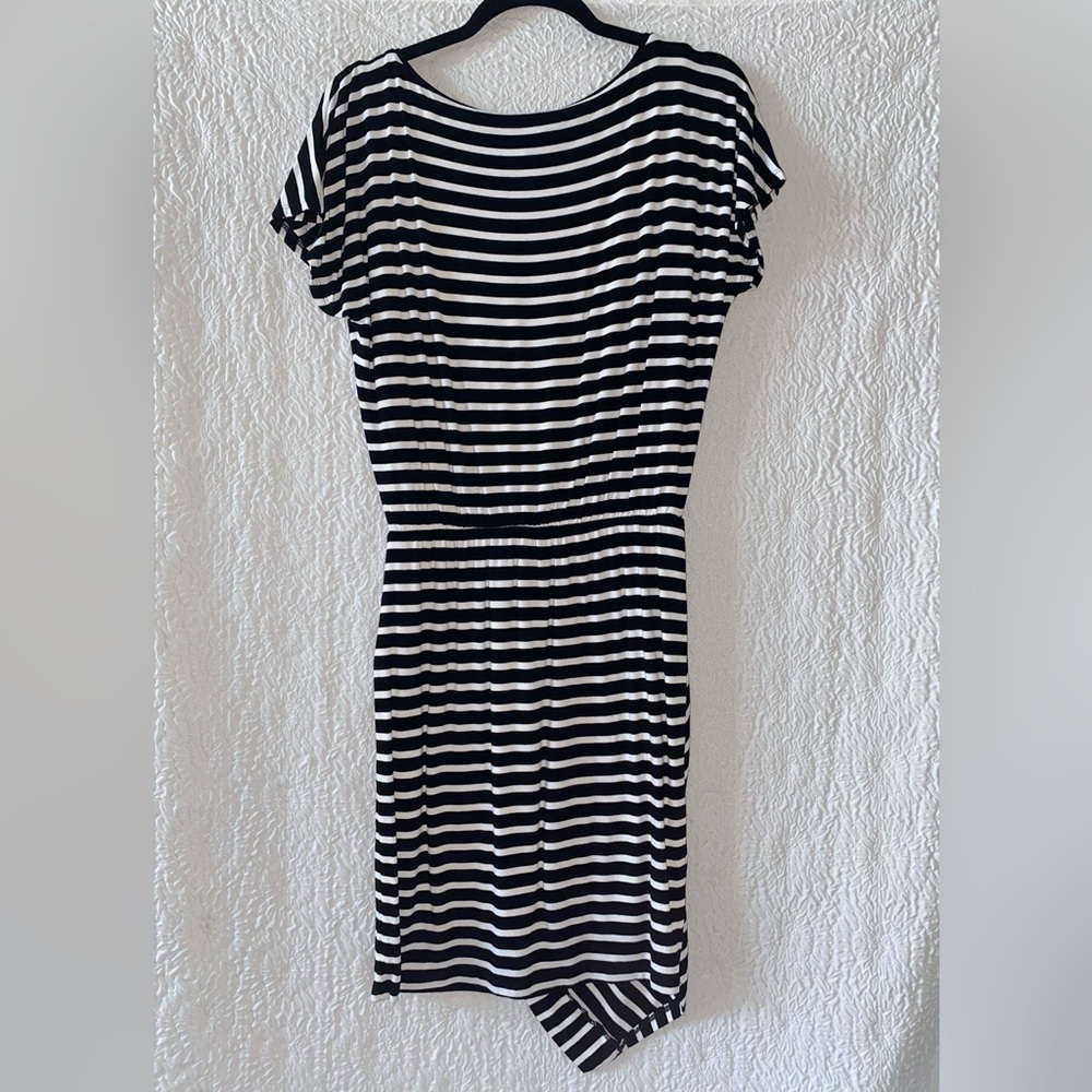 White House Black Market Stripe Wrap Skirt Asymmetrical Dress - Picture 11 of 13